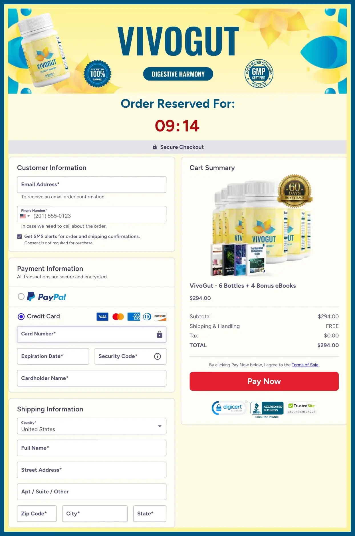 VivoGut Official Website Secure Order Page